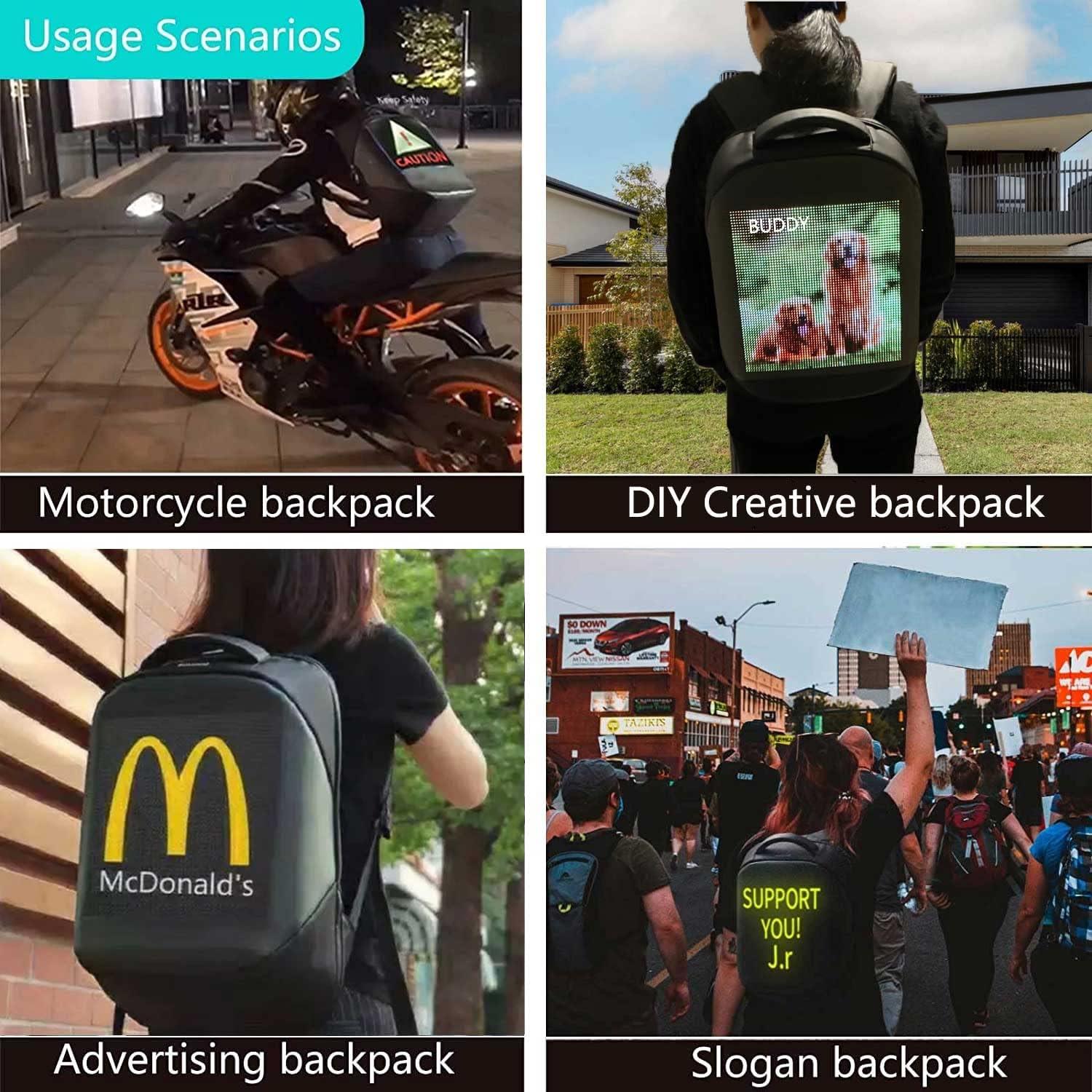 Mochila LED Inteligente Welaso 21L con Funda Impermeable