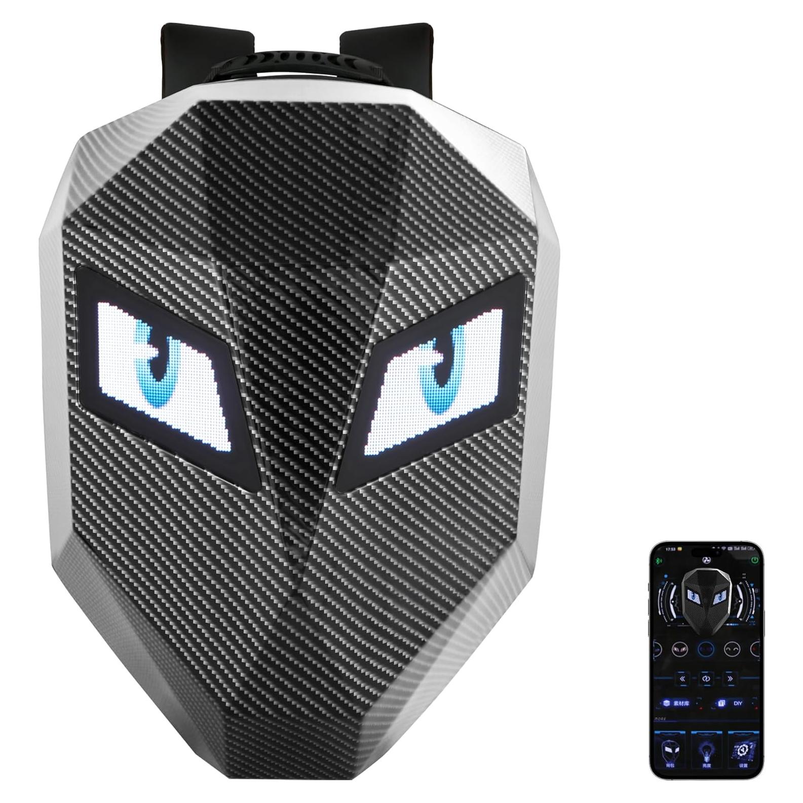 Mochila LED de Motocicleta DIY - Textura Fibra Carbono 28L