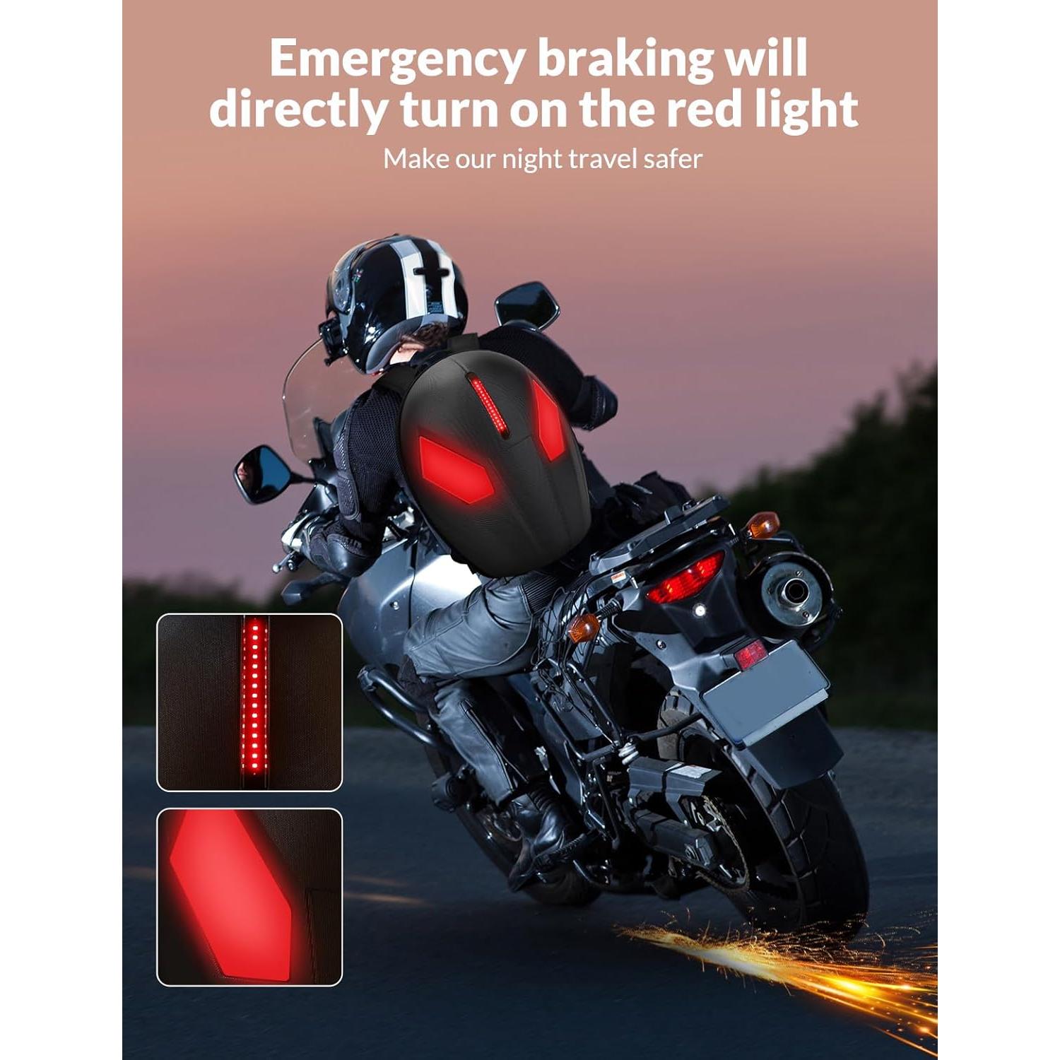 Mochila LED TINGPAI para Motocicleta Impermeable 30L