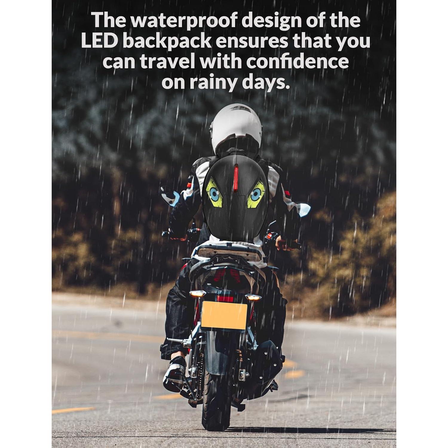 Mochila LED TINGPAI para Motocicleta Impermeable 30L