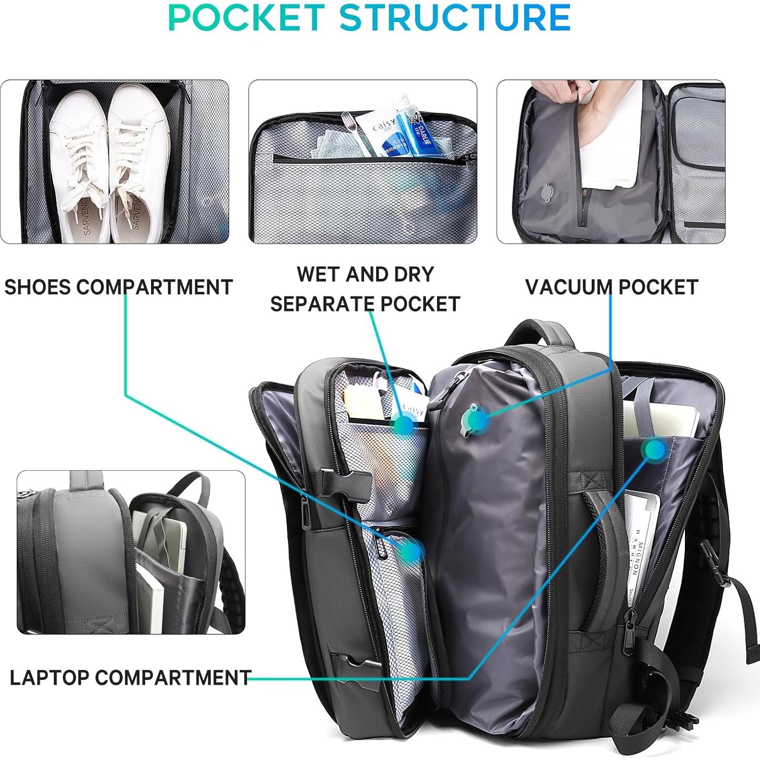 Mochila BANGE Airback Expandible 70L con Bomba de Aire