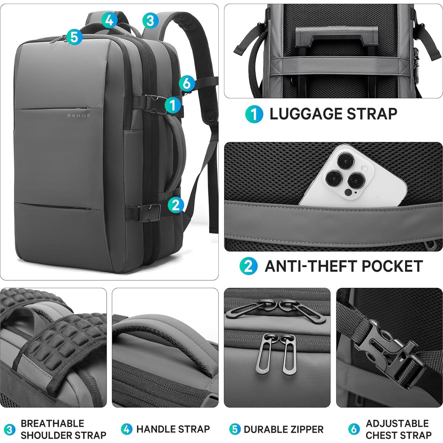 Mochila BANGE Airback Expandible 70L con Bomba de Aire