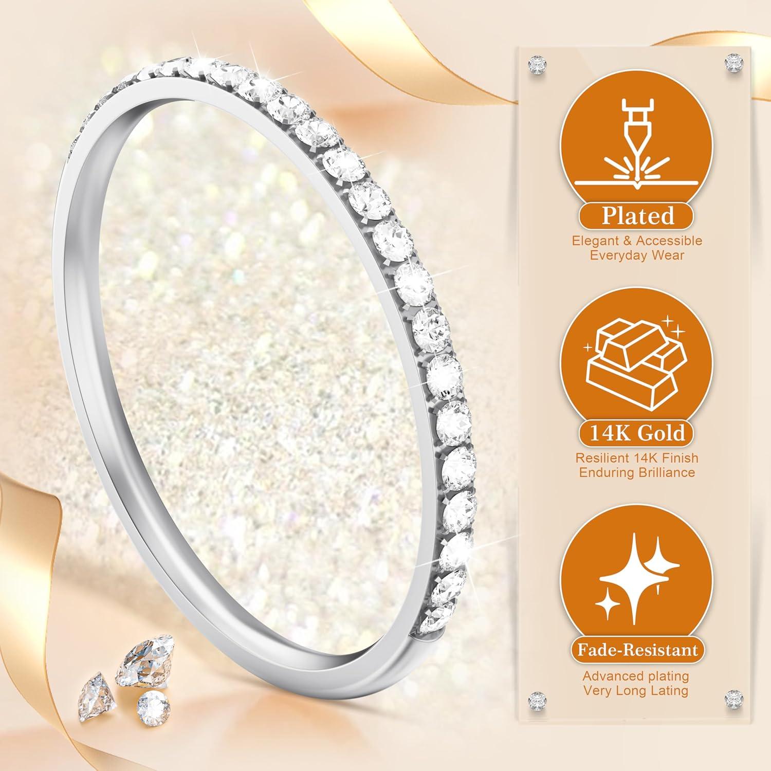 Anillos Apilables Baño de Oro 14K para Oura Ring - Plata