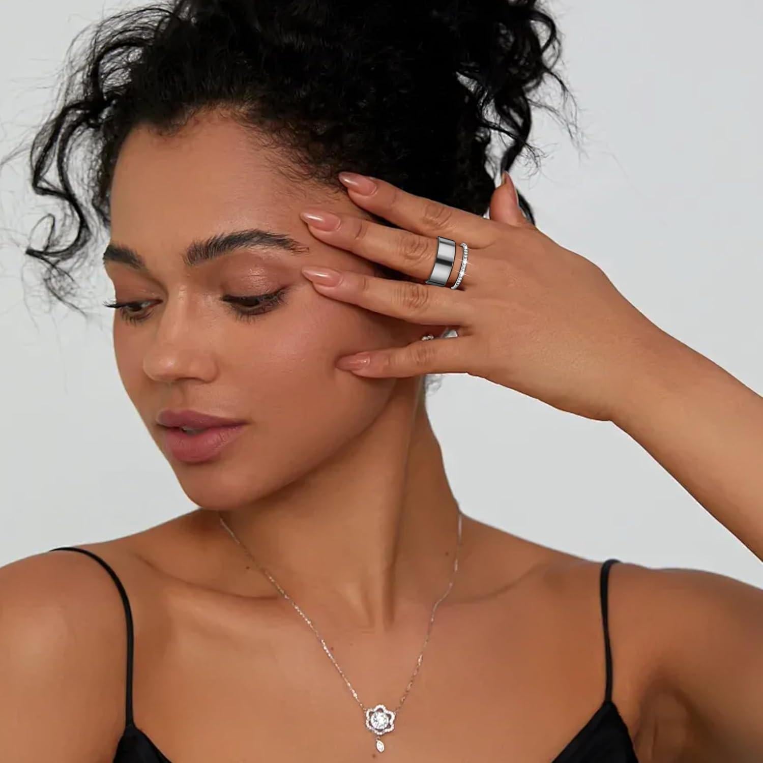 Anillos Apilables Baño de Oro 14K para Oura Ring - Plata