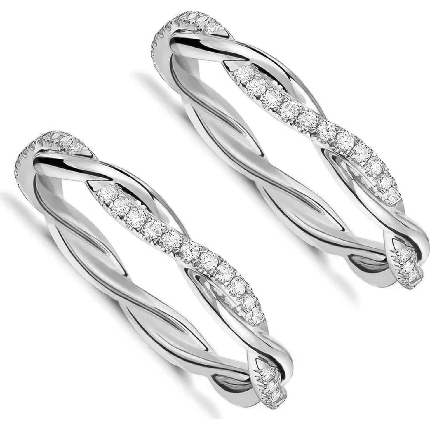 2 Anillos Apilables Baño de Oro 14K para Oura Ring Mujeres