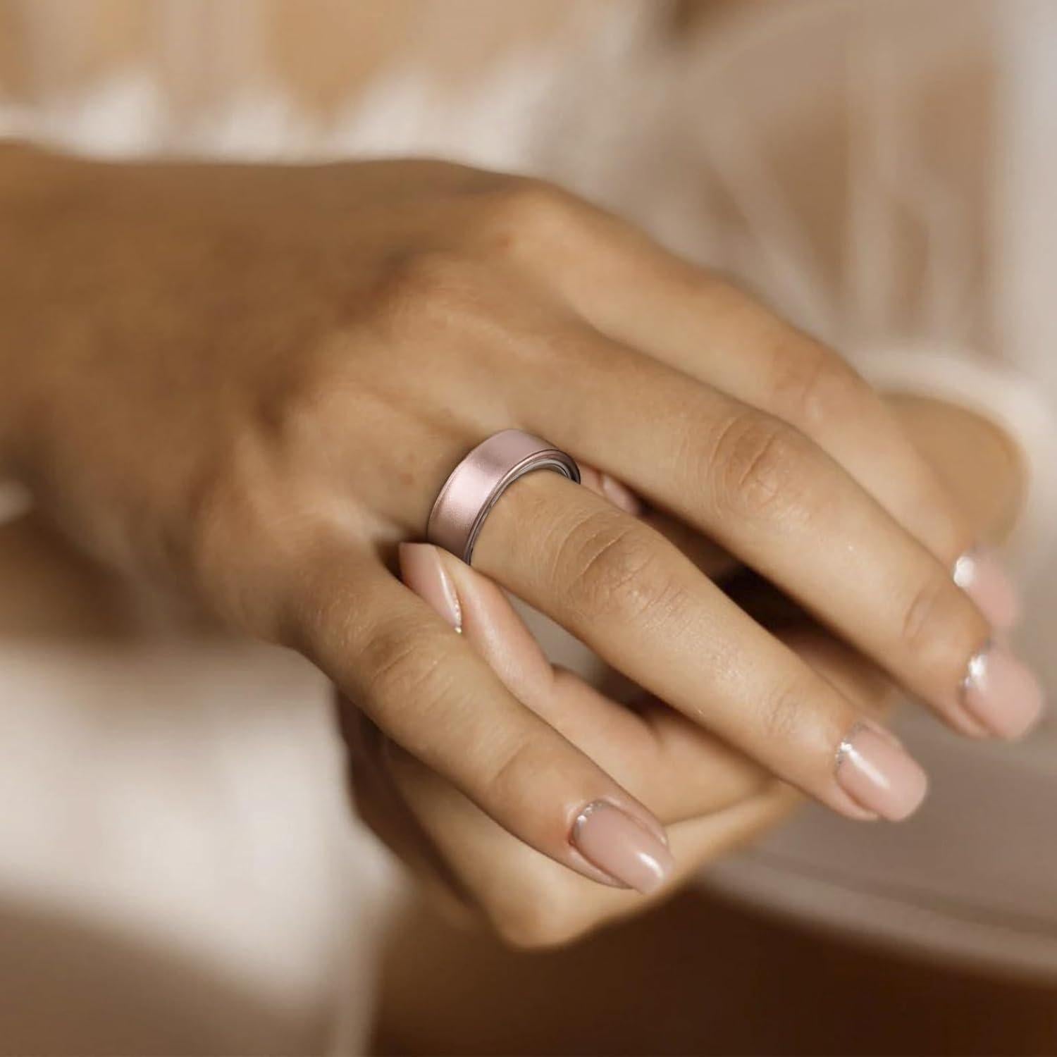 Cubierta Protector de Anillo TPU NewJourney para Oura Ring 9 Oro/Rosa