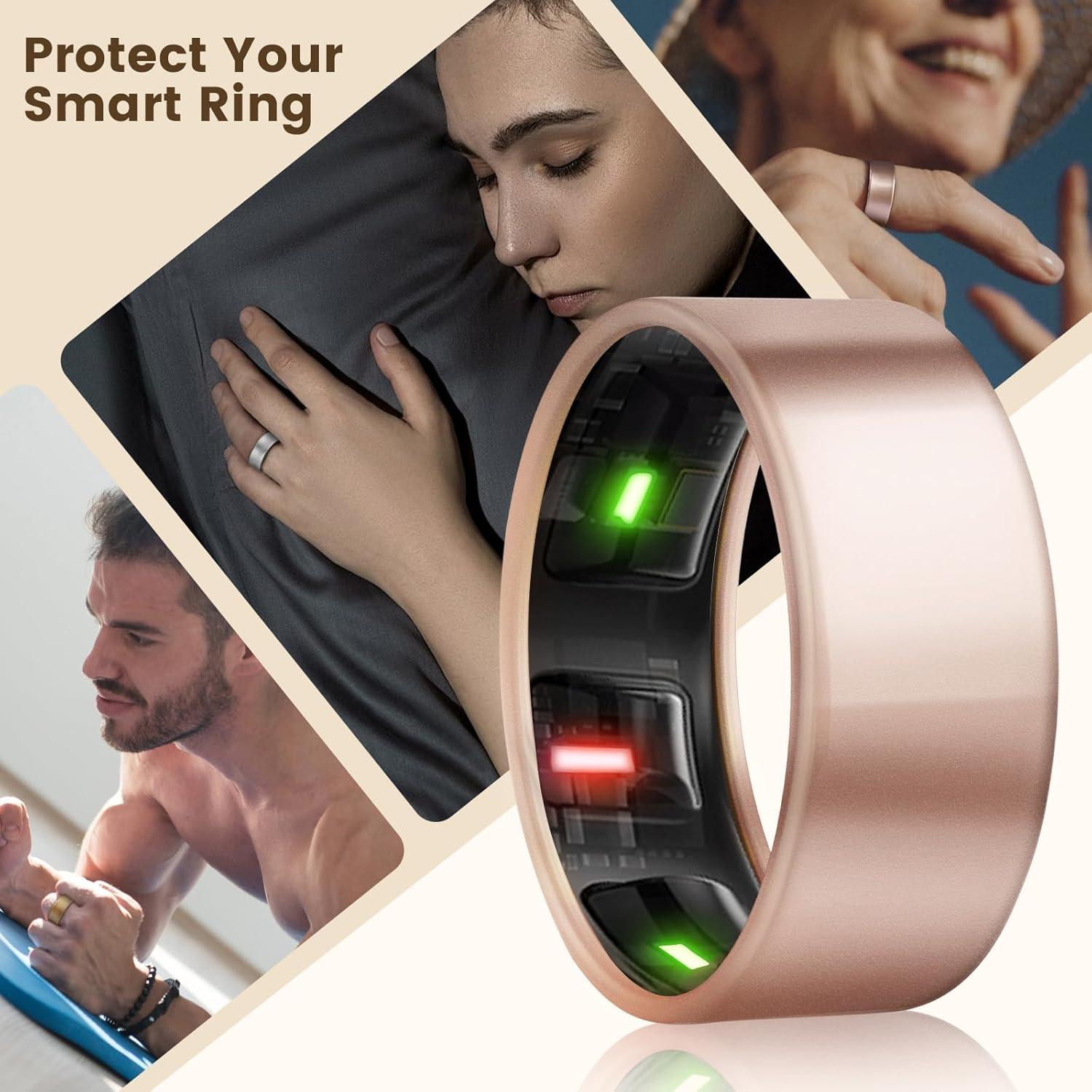 Cubierta Protector de Anillo TPU NewJourney para Oura Ring 9 Oro/Rosa
