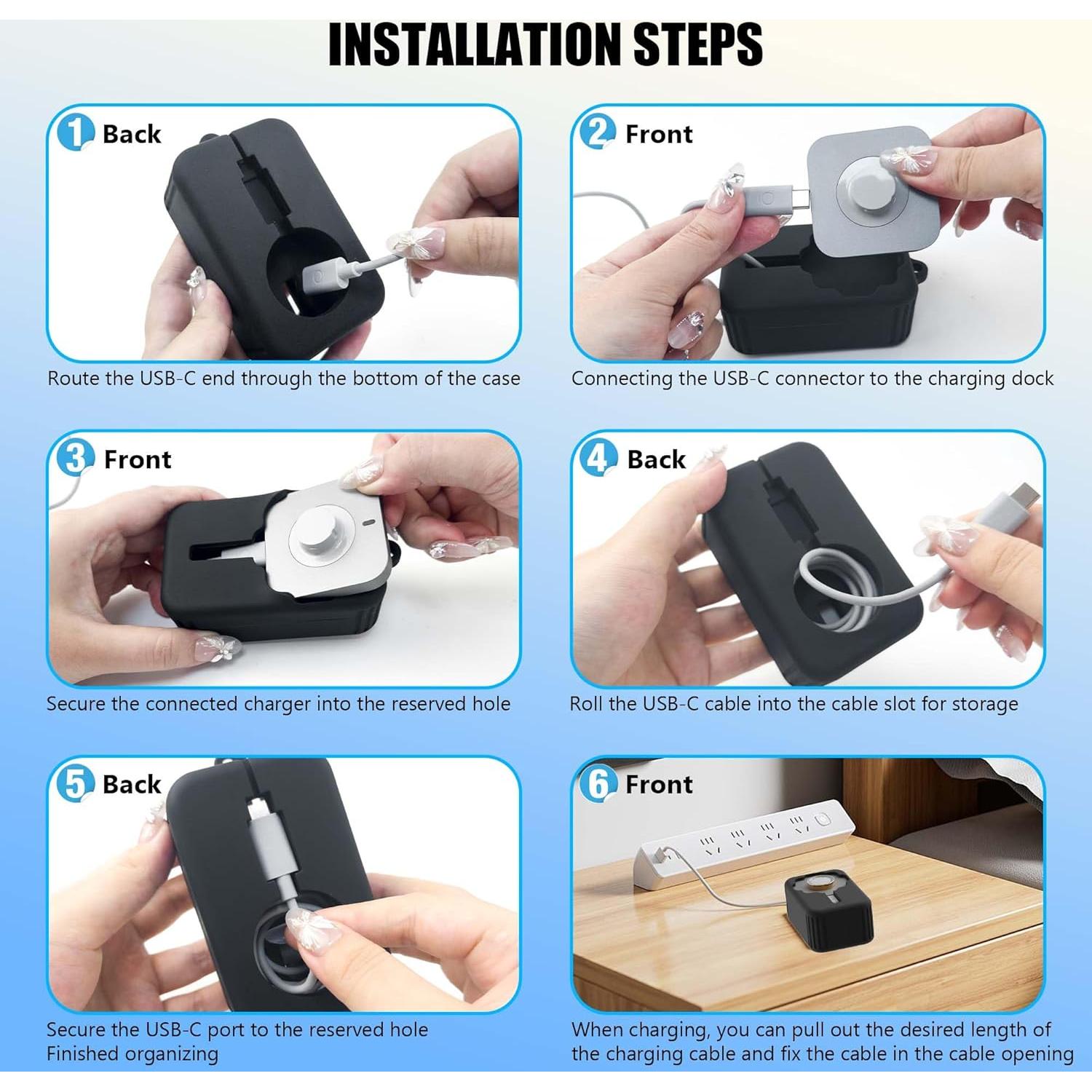 for Oura Ring Gen 4 Charger Protector Case, Soft Silicone Oura Ring 4 Charger Cover, Drop/Dust/Ageing Resistant for Oura Ring Gen4 Charger Organizer with Keychain, Deep Black