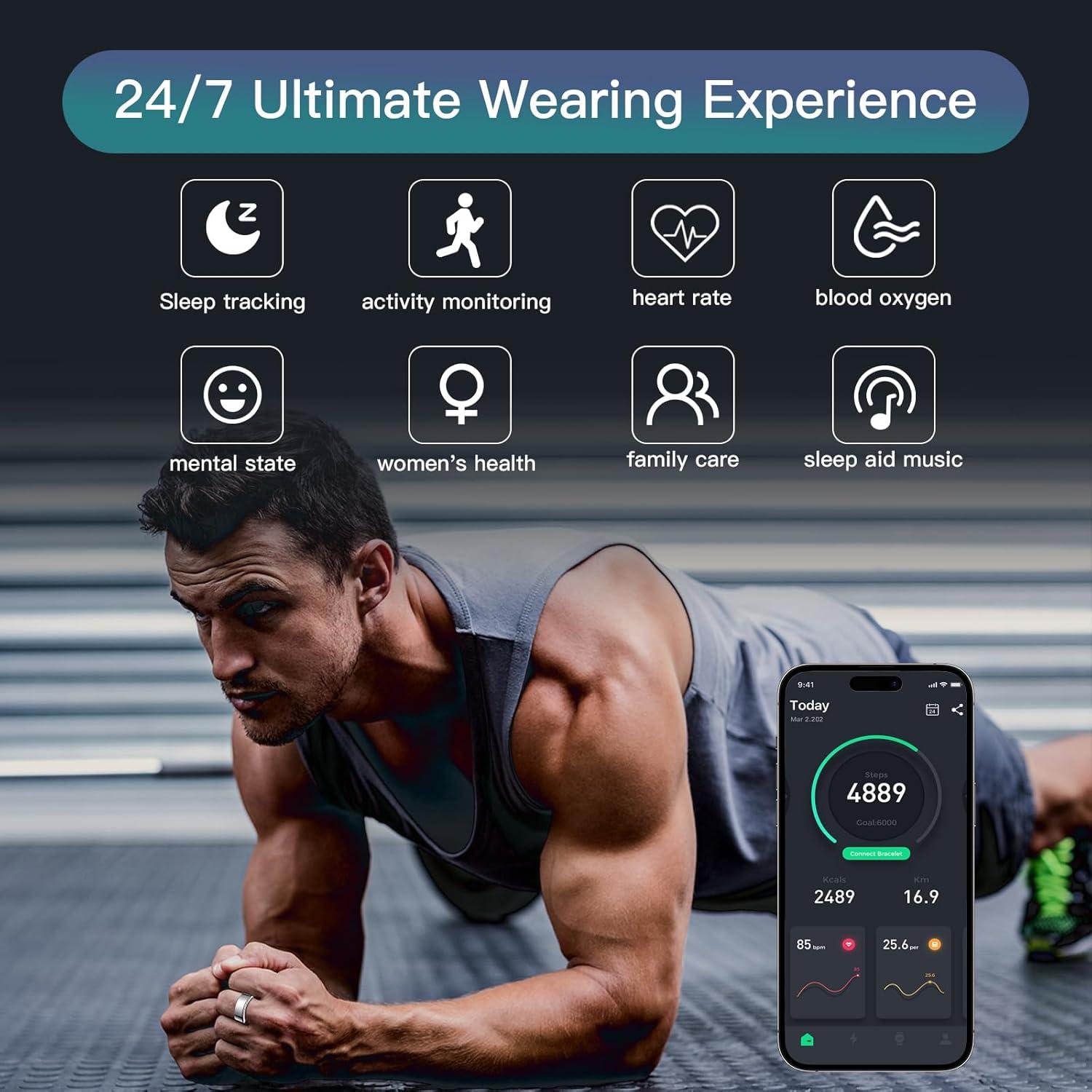 Anillo Inteligente Kuxlagz Plata #10 - Monitoreo Salud 24/7