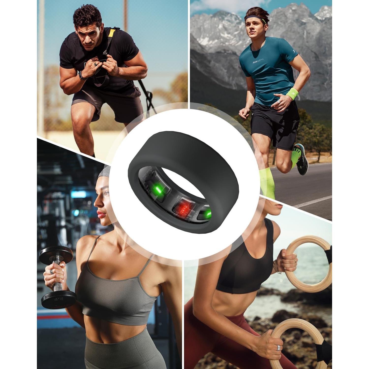 Silicone Ring Cover Compatible with Oura Ring Protector, Elastic Case for Oura Ring Gen 4/3 Working Out - Patent Protected (Black+Clear+Pink, S for 678910)