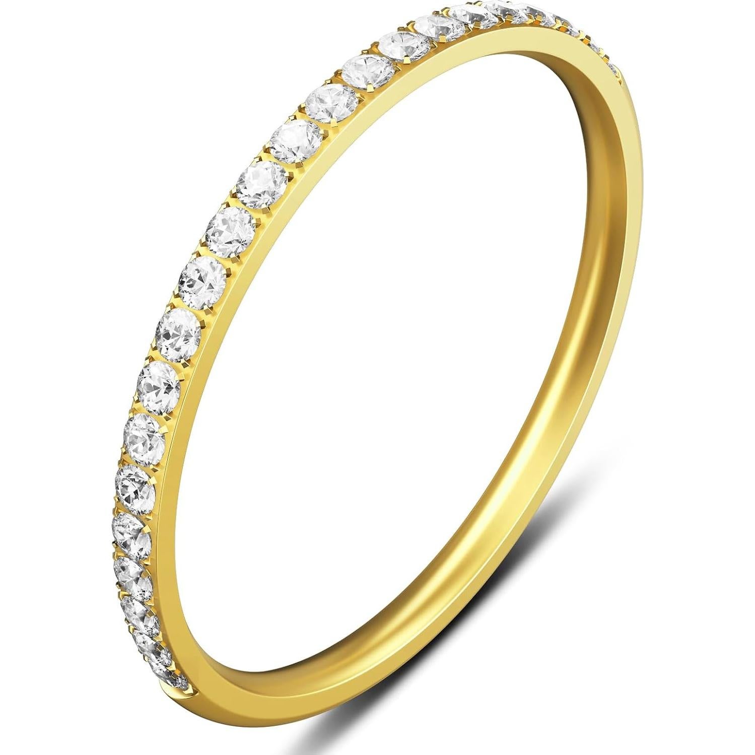 2 Anillos Apilables Baño de Oro 14K para Oura Ring Mujeres