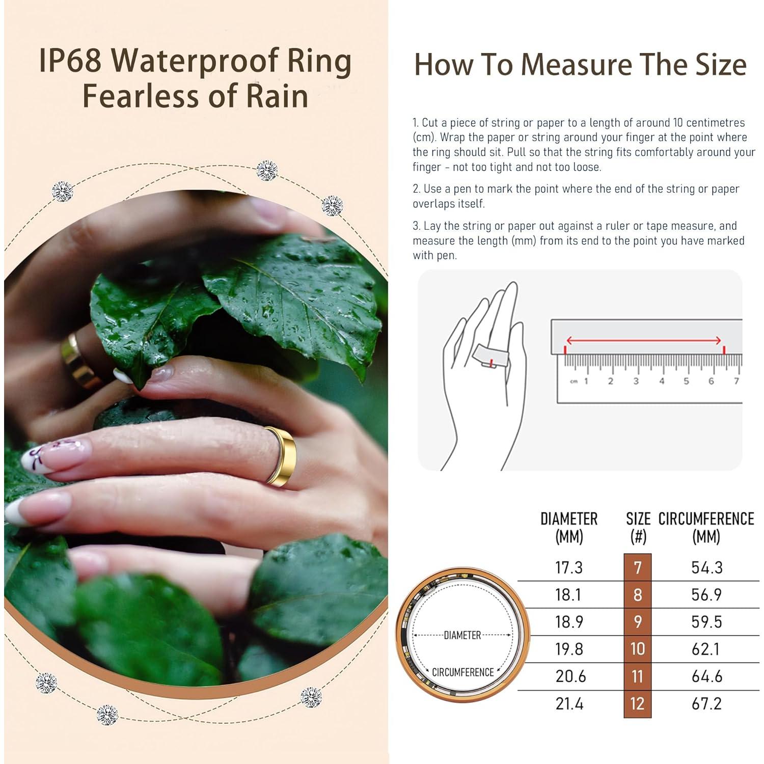 Anillo Inteligente de Salud CNBRO JYSR300FS Dorado IP68