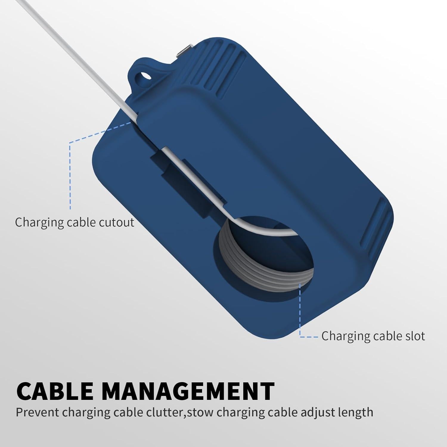 Cubierta Protectora de Silicona para Cargador Oura Ring 4 Azul