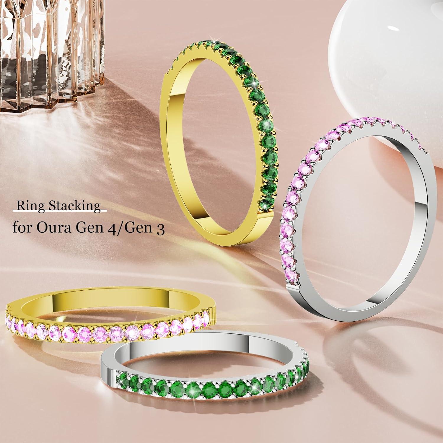 Anillo Apilable Oro 14K Hexasider para Oura Ring Mujeres