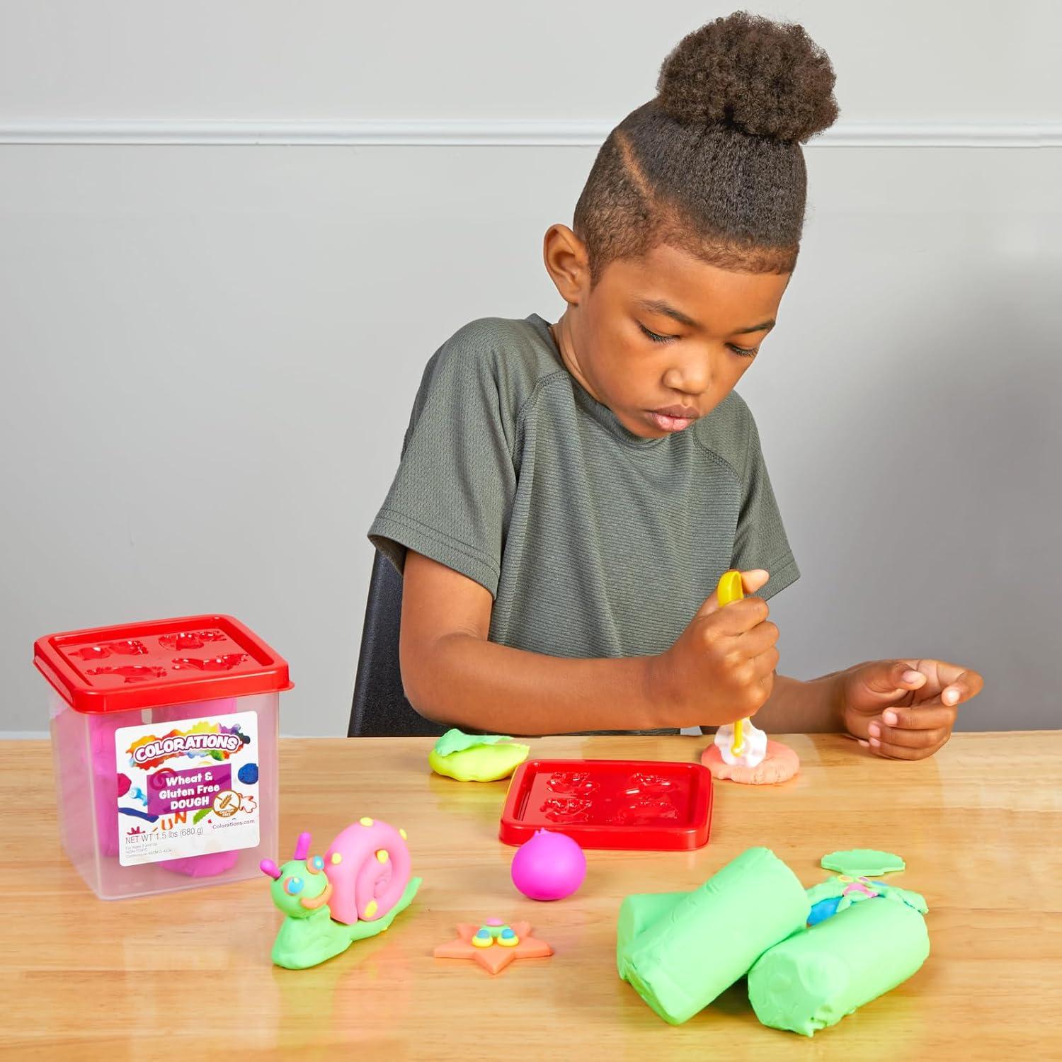 Masa Neón Libre de Trigo - 6 Colores | No Tóxica, 0.68 kg