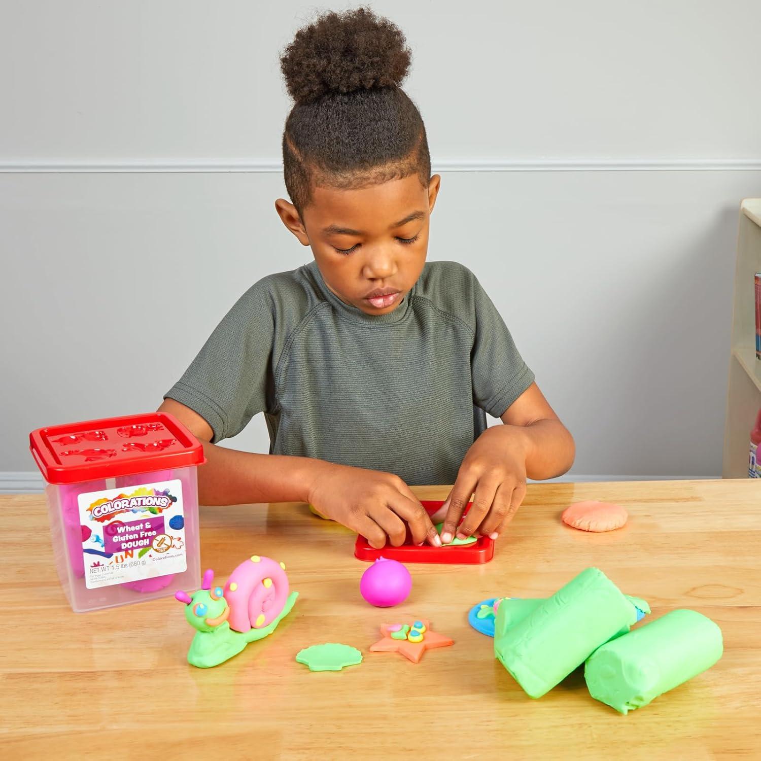 Masa Neón Libre de Trigo - 6 Colores | No Tóxica, 0.68 kg