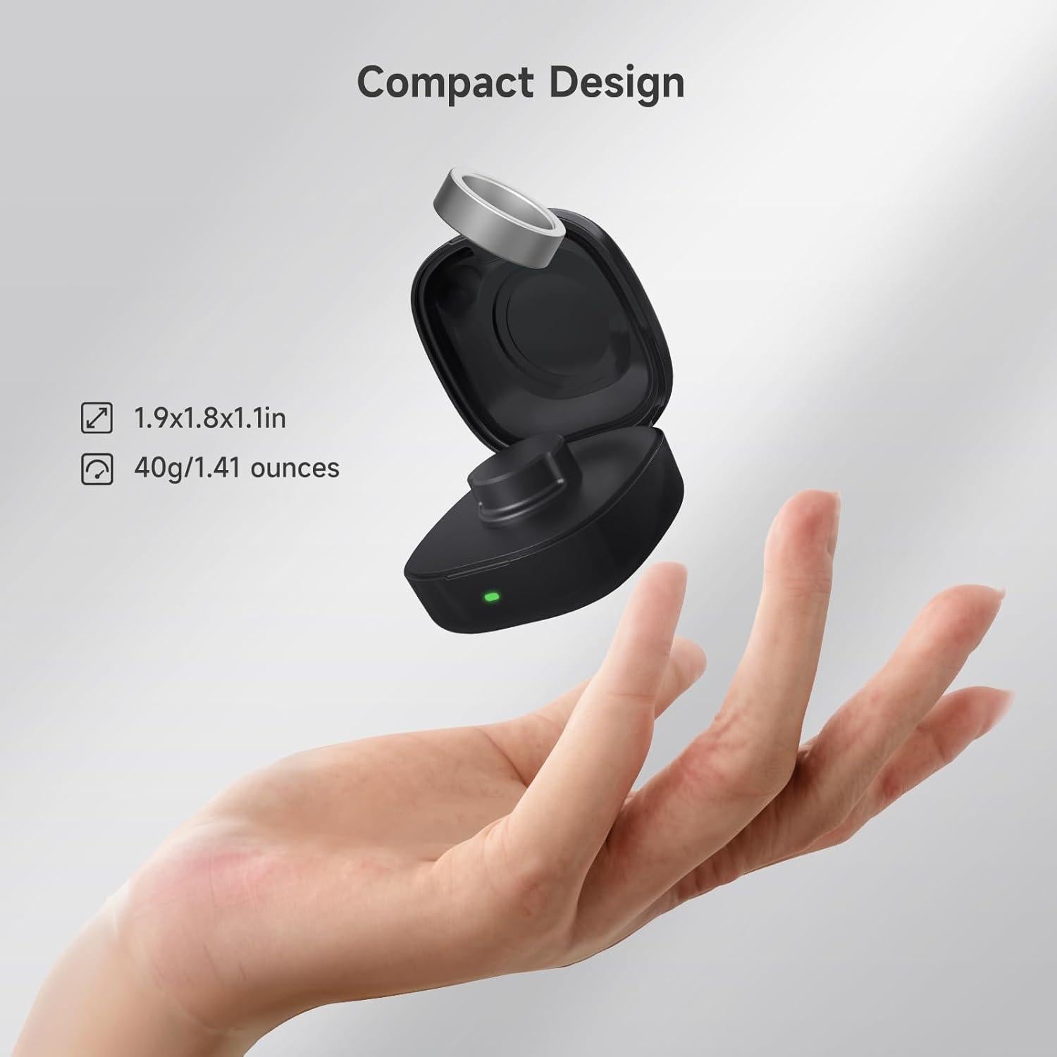 Funda de Carga Inalámbrica Vodi Mosa para Oura Ring Gen3 Tamaño 10