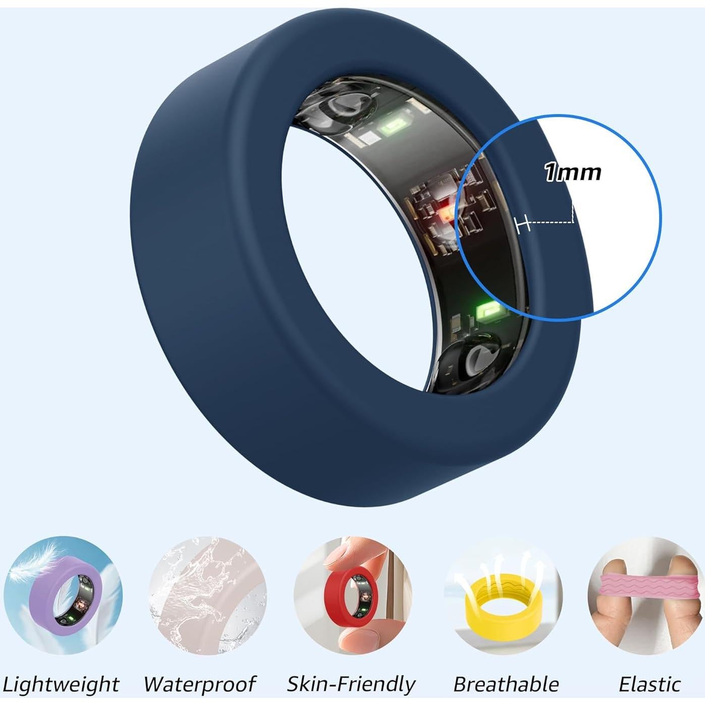 Paquete de 16 fundas de silicona Bougraite para anillo inteligente