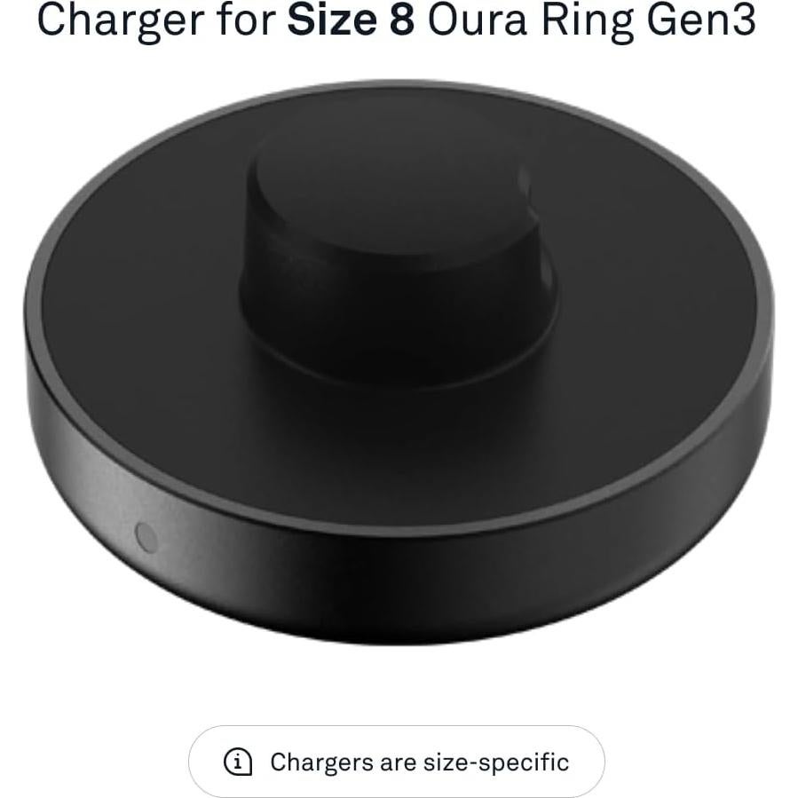Cargador Oura Ring Gen3 Tamaño 8 - Carga Rápida USB-C