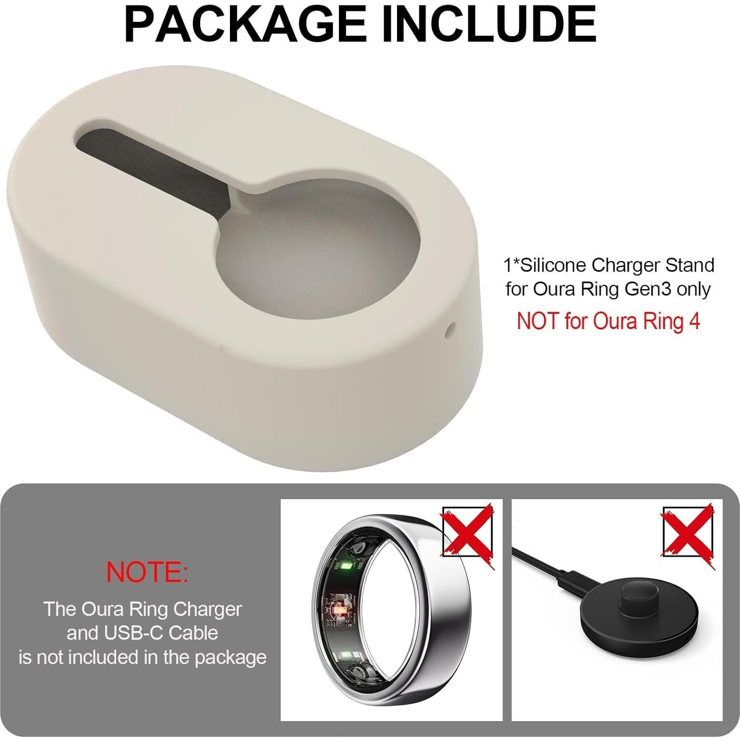 Soporte Cargador BOTOMALL para Oura Ring Gen3 - Silicona