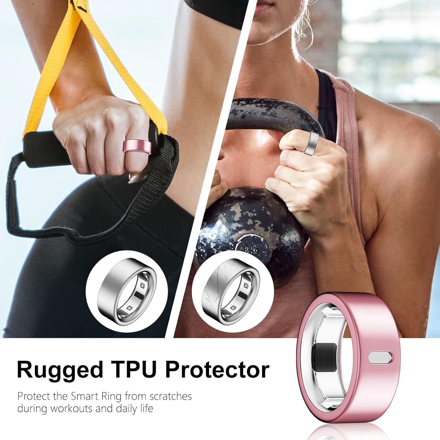 Cubierta TPU para Oura Ring 4/Gen 3 - Rosa y Rojo, Tamaño 10