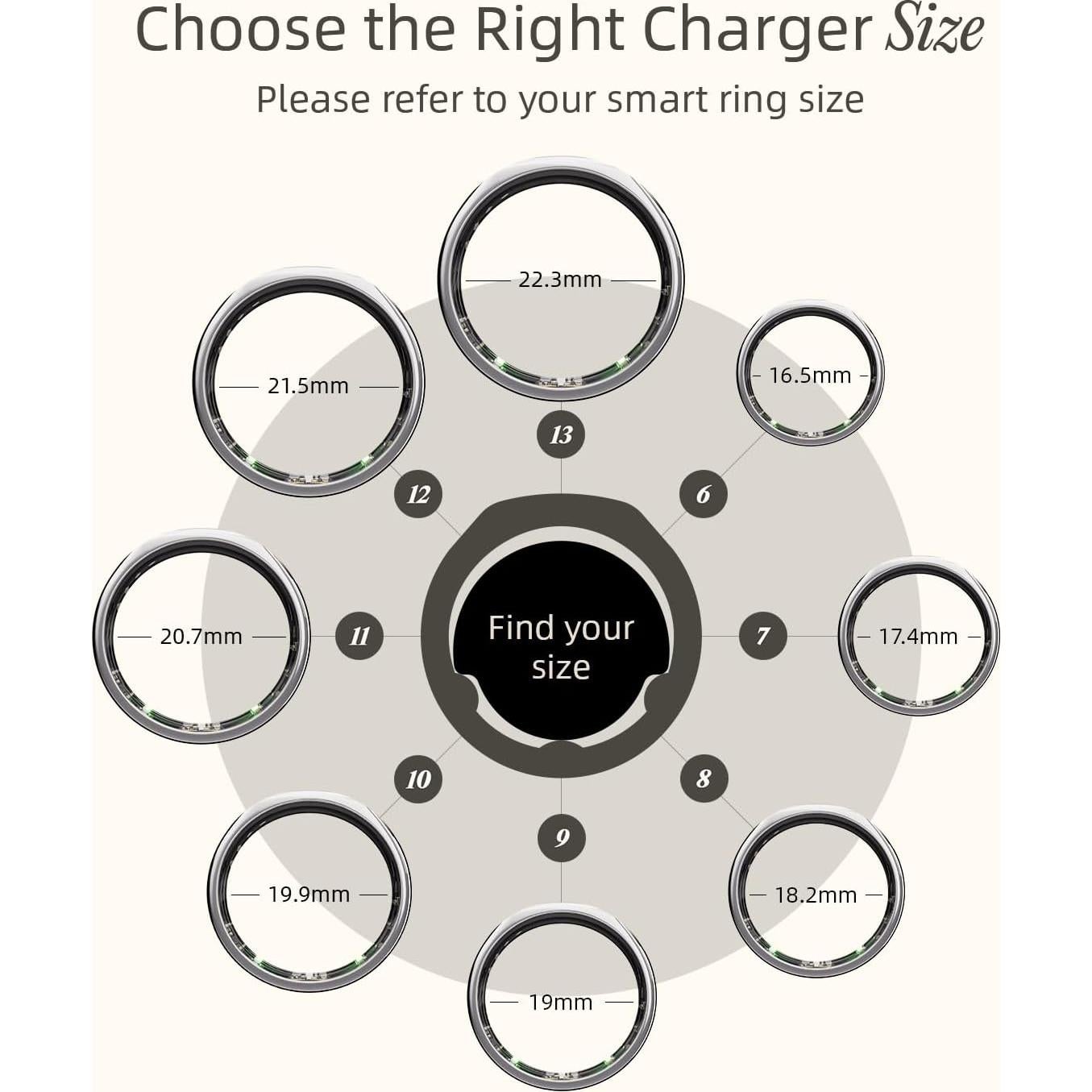 Cargador Rápido para Anillo Inteligente Oura Gen3 Tamaño 10
