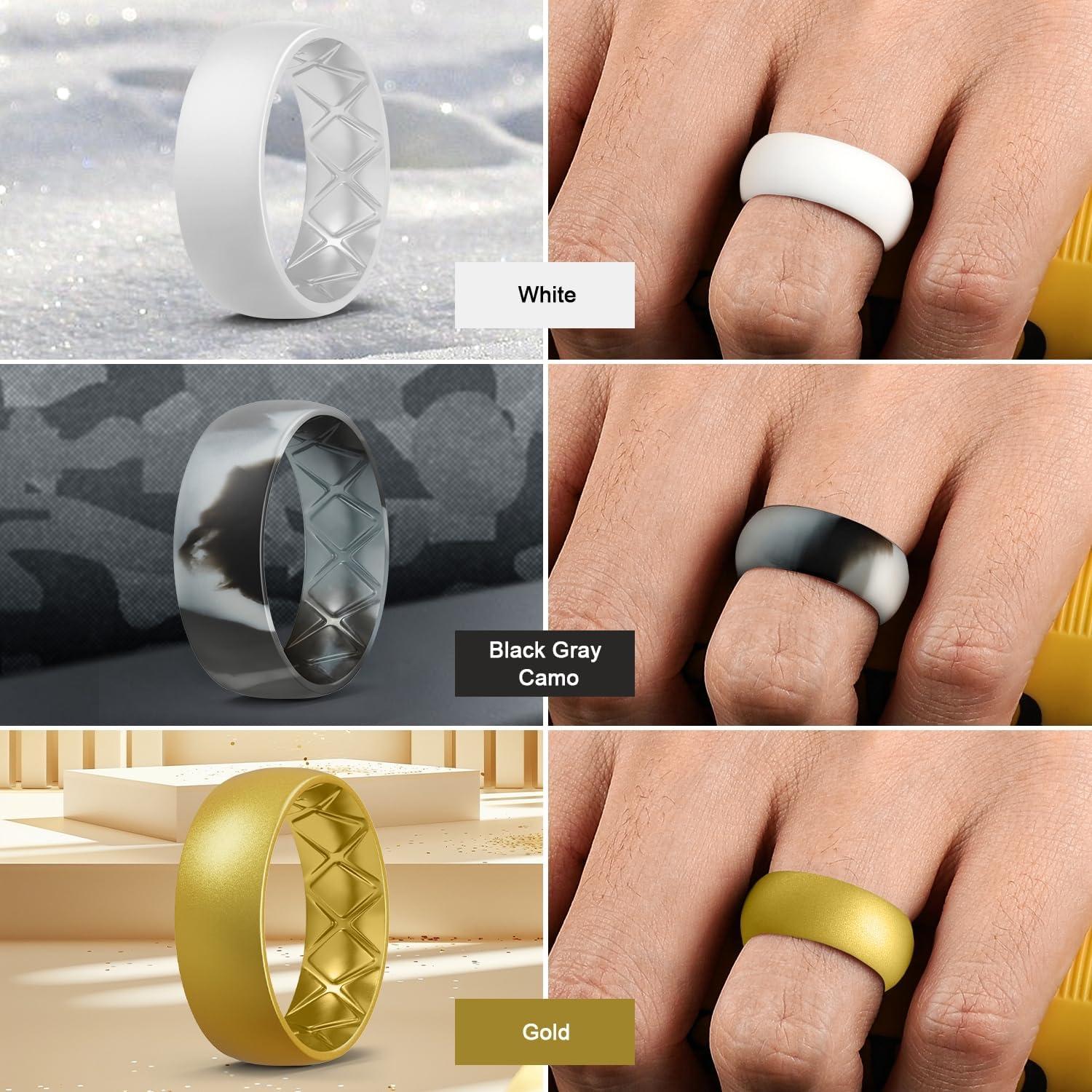 Anillo de Silicona Egnaro para Hombres - Set de 7 Colores