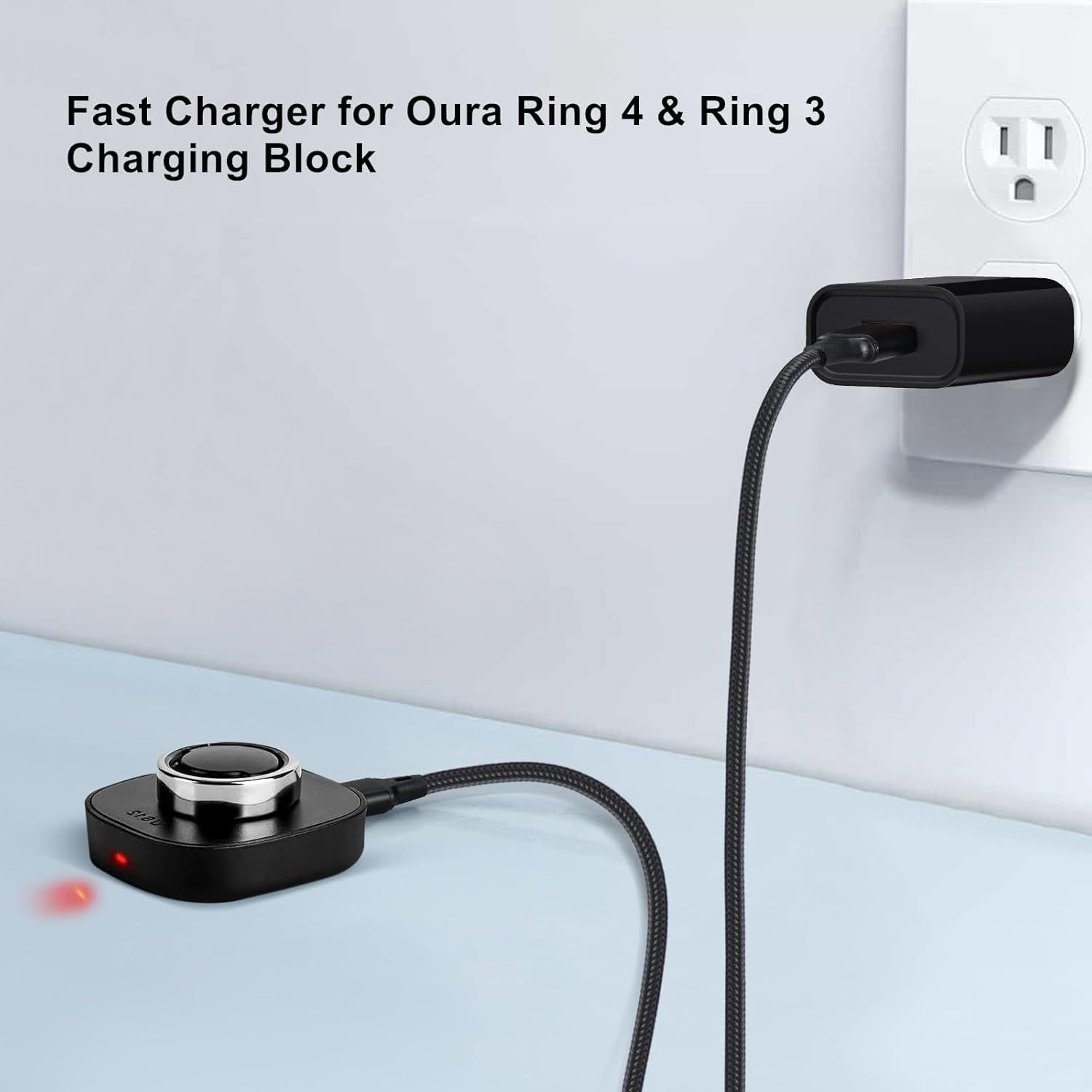 Cargador rápido USB 18W para Oura Ring 4/3 y Samsung Galaxy Ring