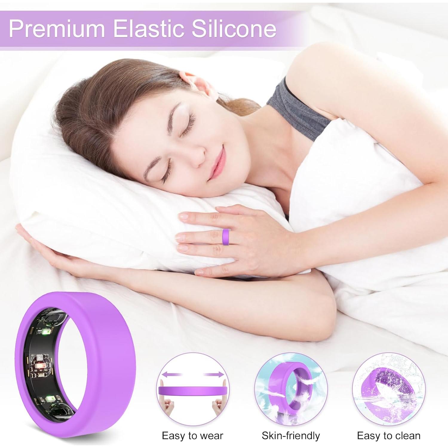 Funda de Silicona Elástica Bimanpap para Anillo Oura Gen 3 - Púrpura S