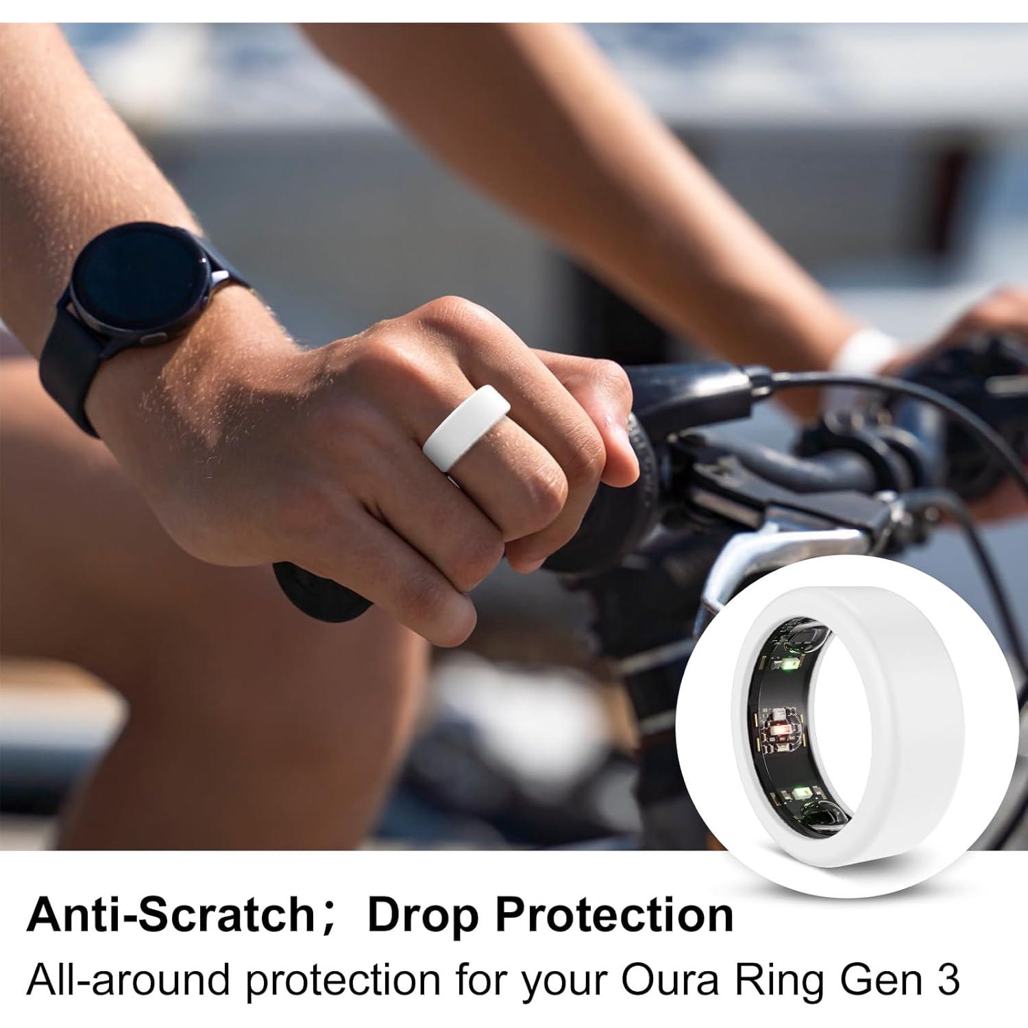 Funda de Silicona Elástica Bimanpap para Anillo Oura Gen 3 - Púrpura S