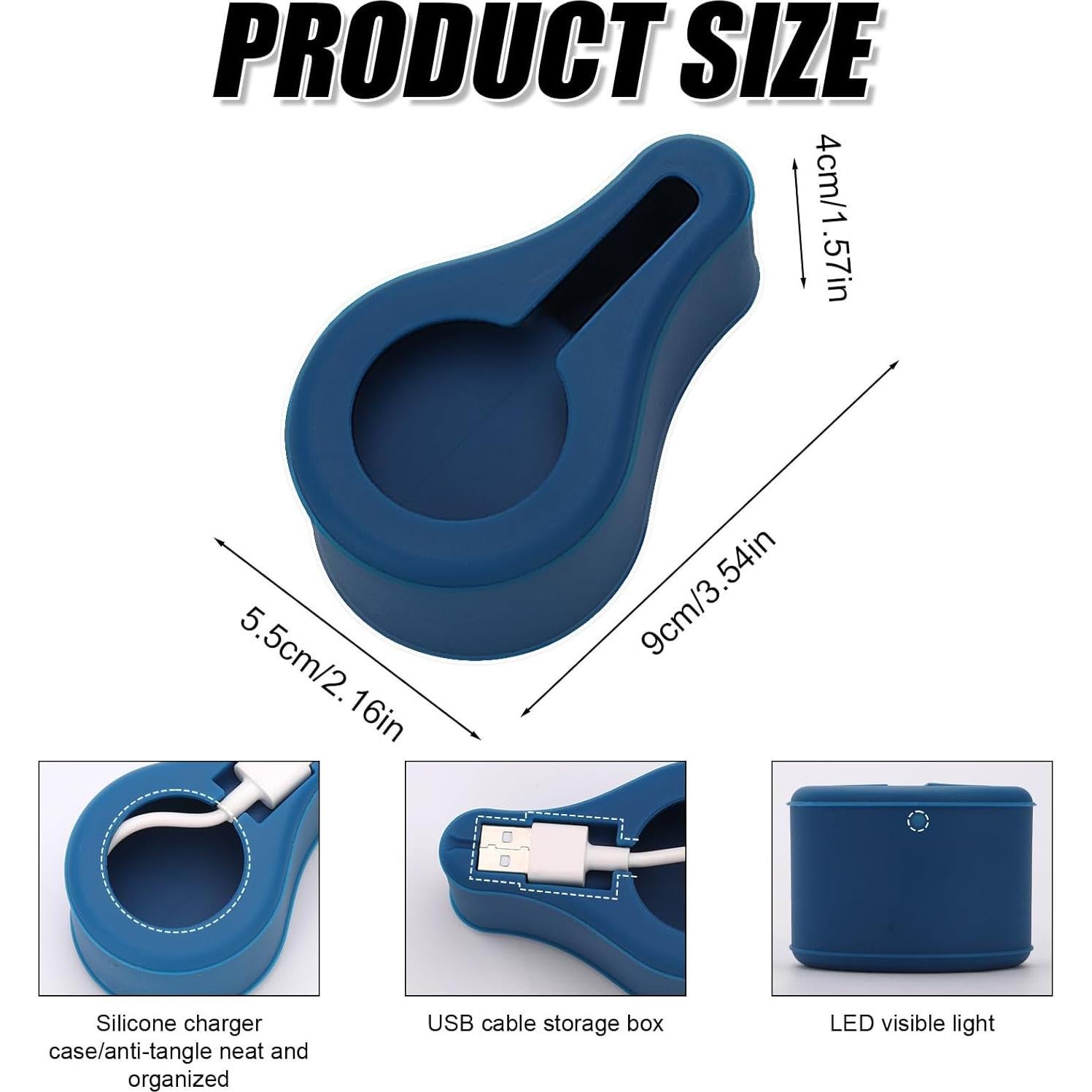 Funda Protectora de Silicona para Cargador Oura Ring Gen3 - Azul