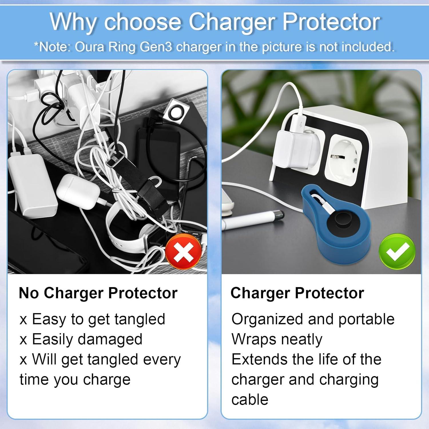 Funda Protectora de Silicona para Cargador Oura Ring Gen3 - Azul