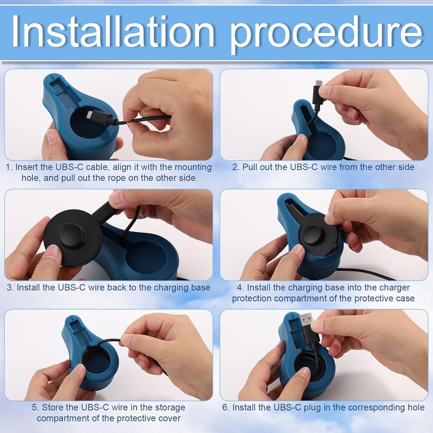 Funda Protectora de Silicona para Cargador Oura Ring Gen3 - Azul