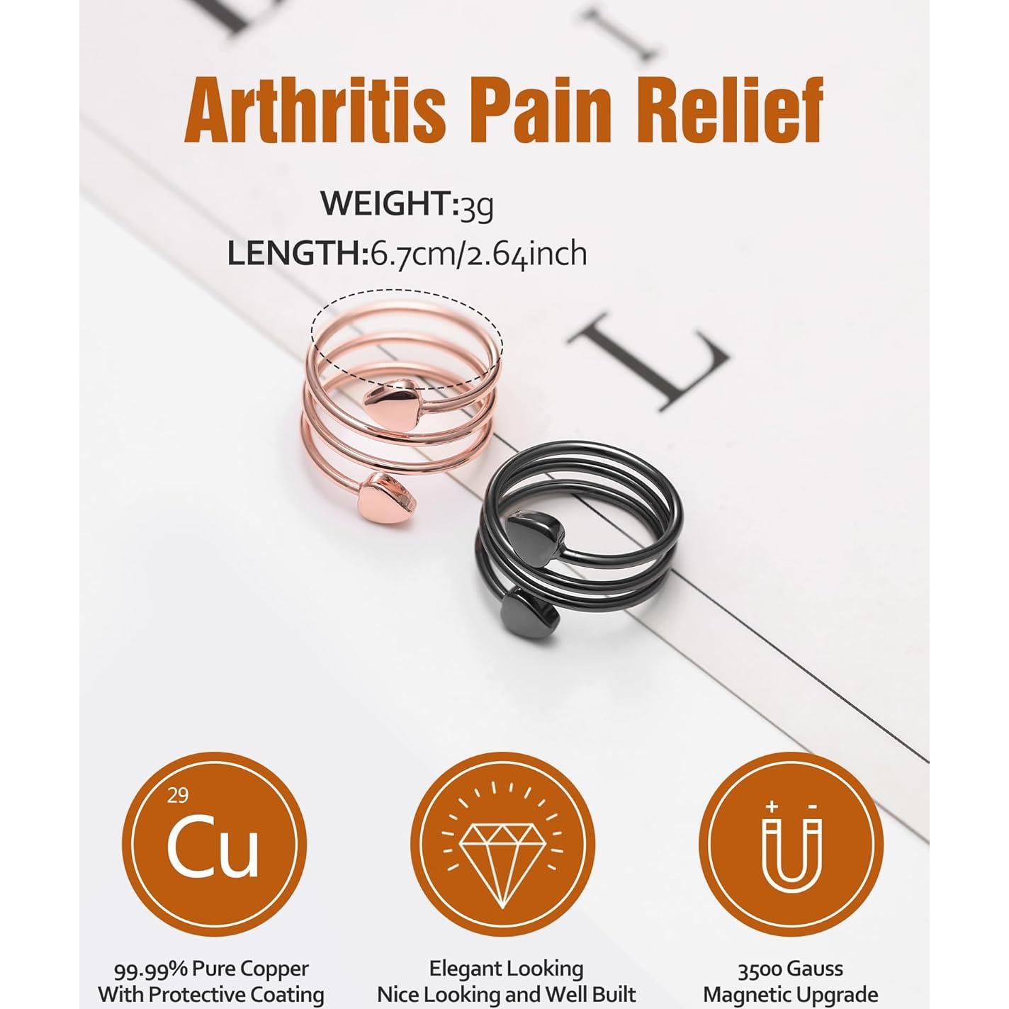 Anillo Magnético de Cobre Jecanori para Mujeres Ajustable