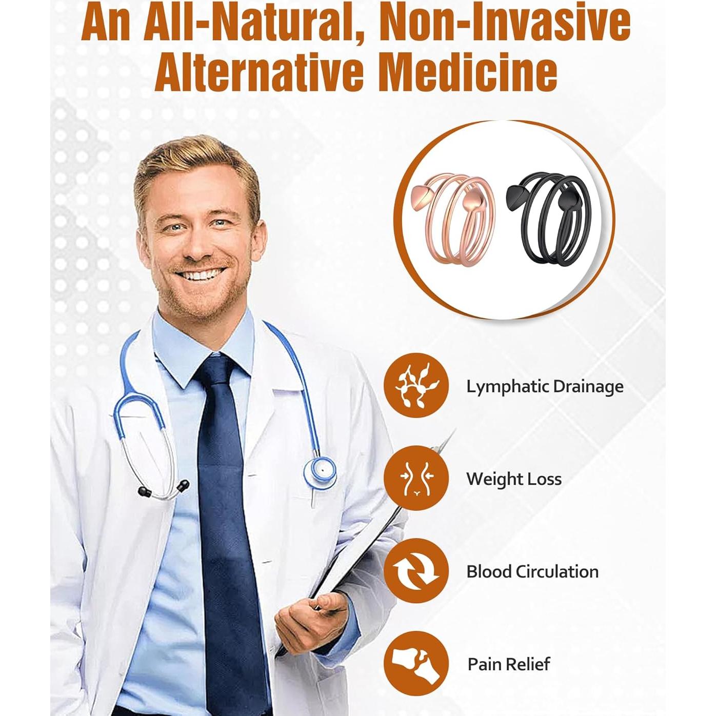 Anillo Magnético de Cobre Jecanori para Mujeres Ajustable