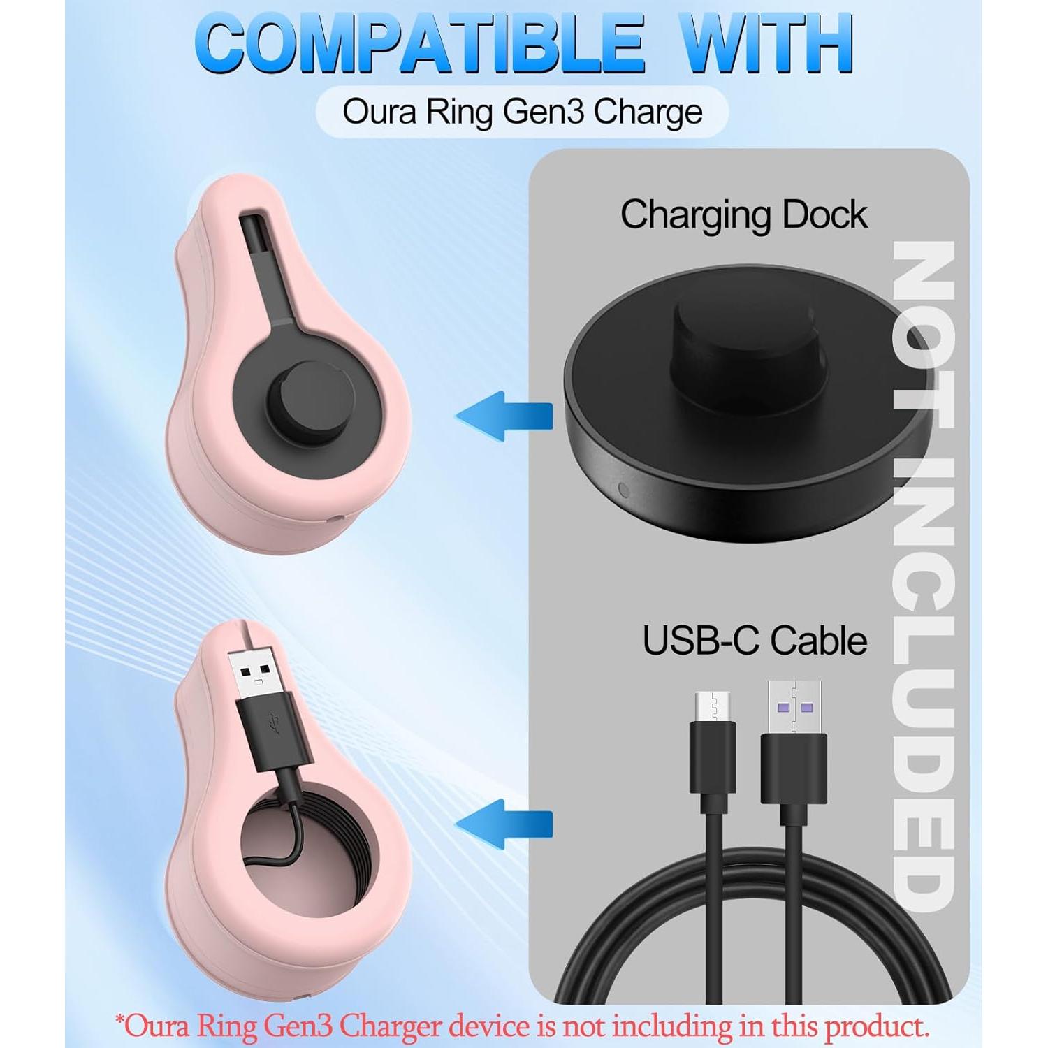 Cubierta Protectora de Silicona WADVCU para Cargador Oura Ring Gen3