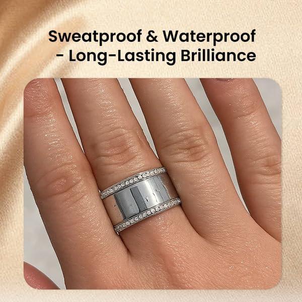 Anillo Eternidad Apilable GOURIK Oro Blanco 18K Mujeres