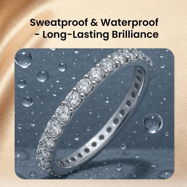 Anillo Eternidad Apilable GOURIK Oro Blanco 18K Mujeres