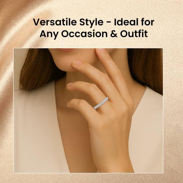 Anillo Eternidad Apilable GOURIK Oro Blanco 18K Mujeres