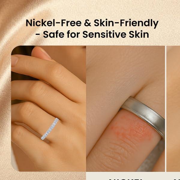 Anillo Eternidad Apilable GOURIK Oro Blanco 18K Mujeres