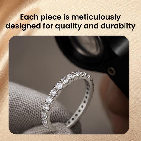 Anillo Eternidad Apilable GOURIK Oro Blanco 18K Mujeres