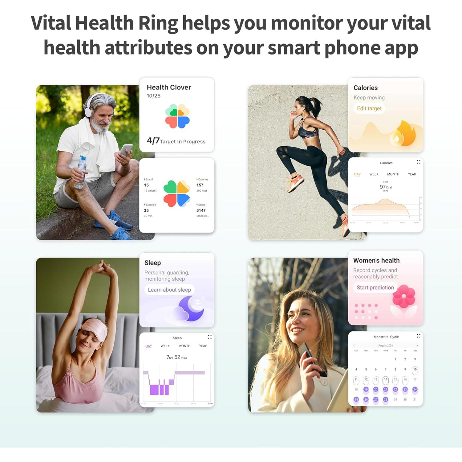 Anillo Inteligente Vital Health para Mujeres y Hombres - Tamaño 11