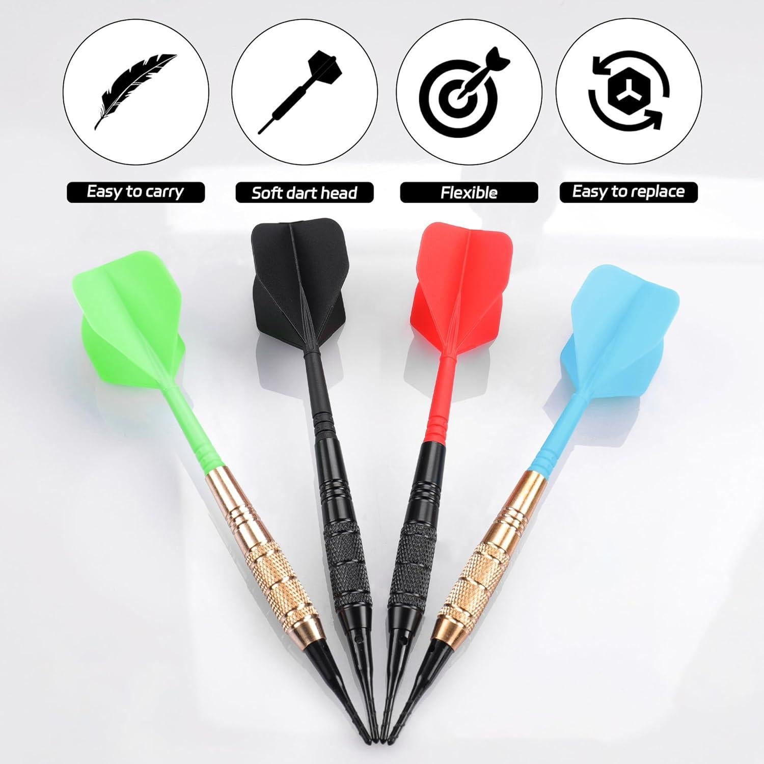 Dardos de Punta Plástica CyeeLife 12 Pcs 18 Gramos para Tablero Electrónico