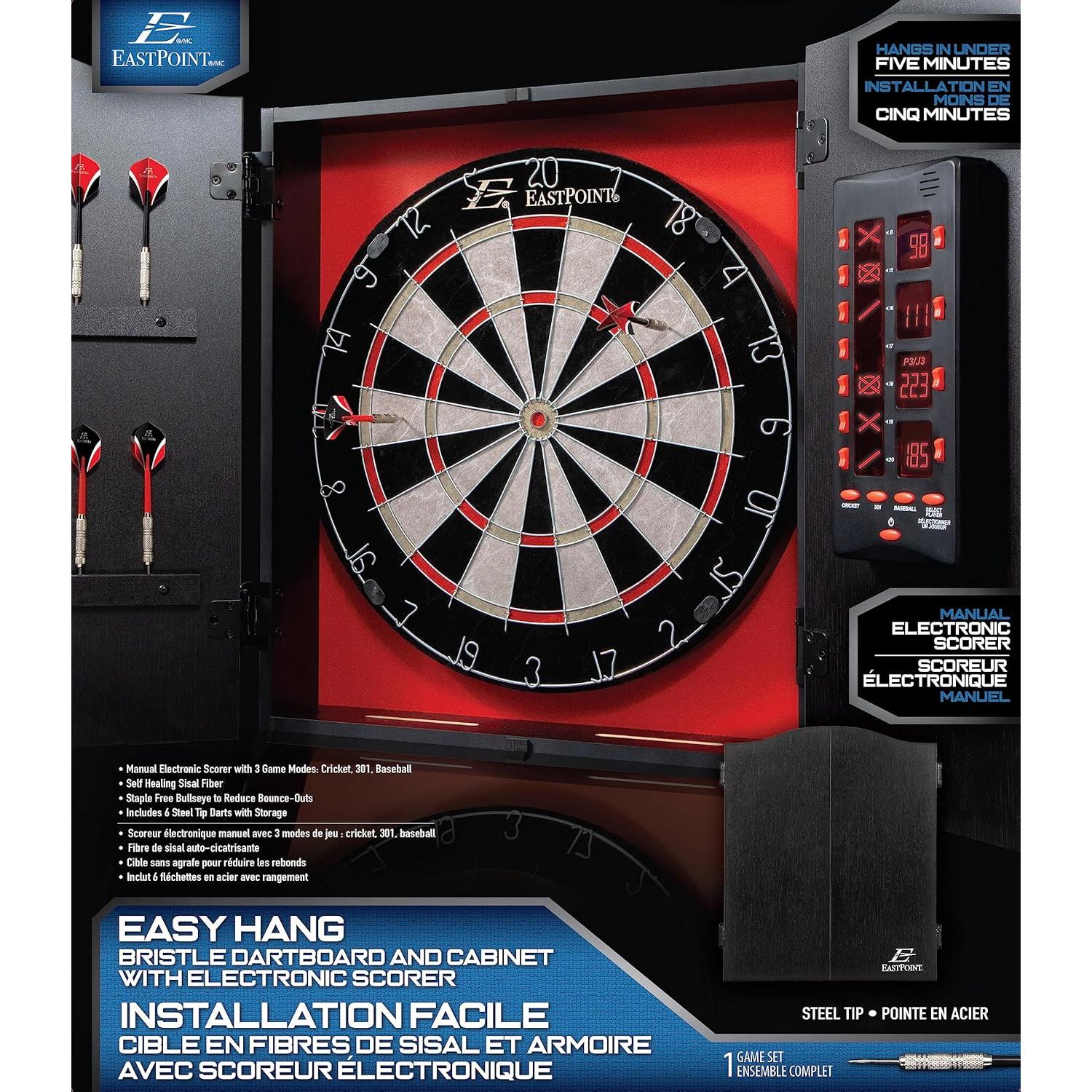 Tablero de Dardos EastPoint Sports 18" con Gabinete y Marcador