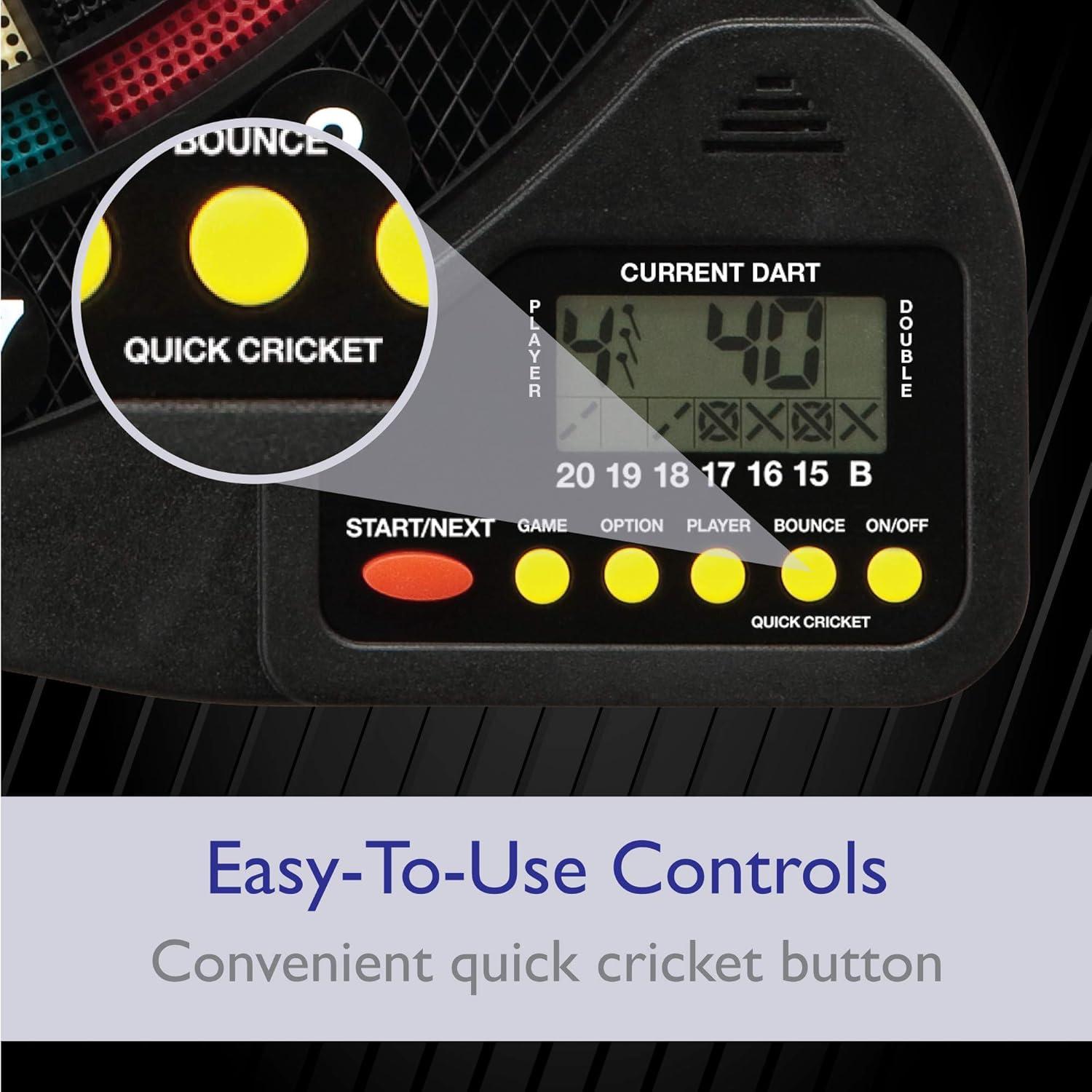 Tablero de Dardos Electrónico Fat Cat 727 - 18 Juegos, 6 Dardos