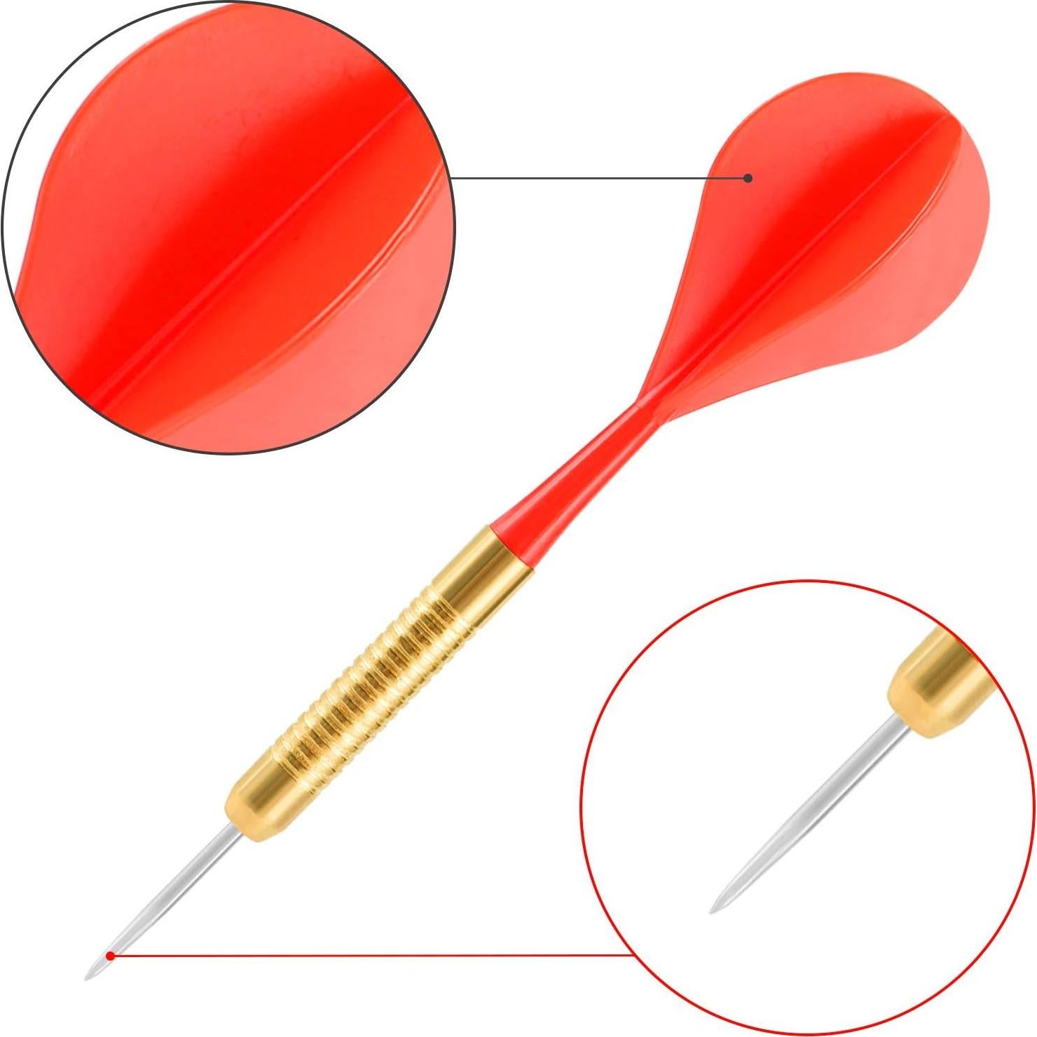 Juego de Dardos de Punta de Acero Accmor 12 Piezas 18g