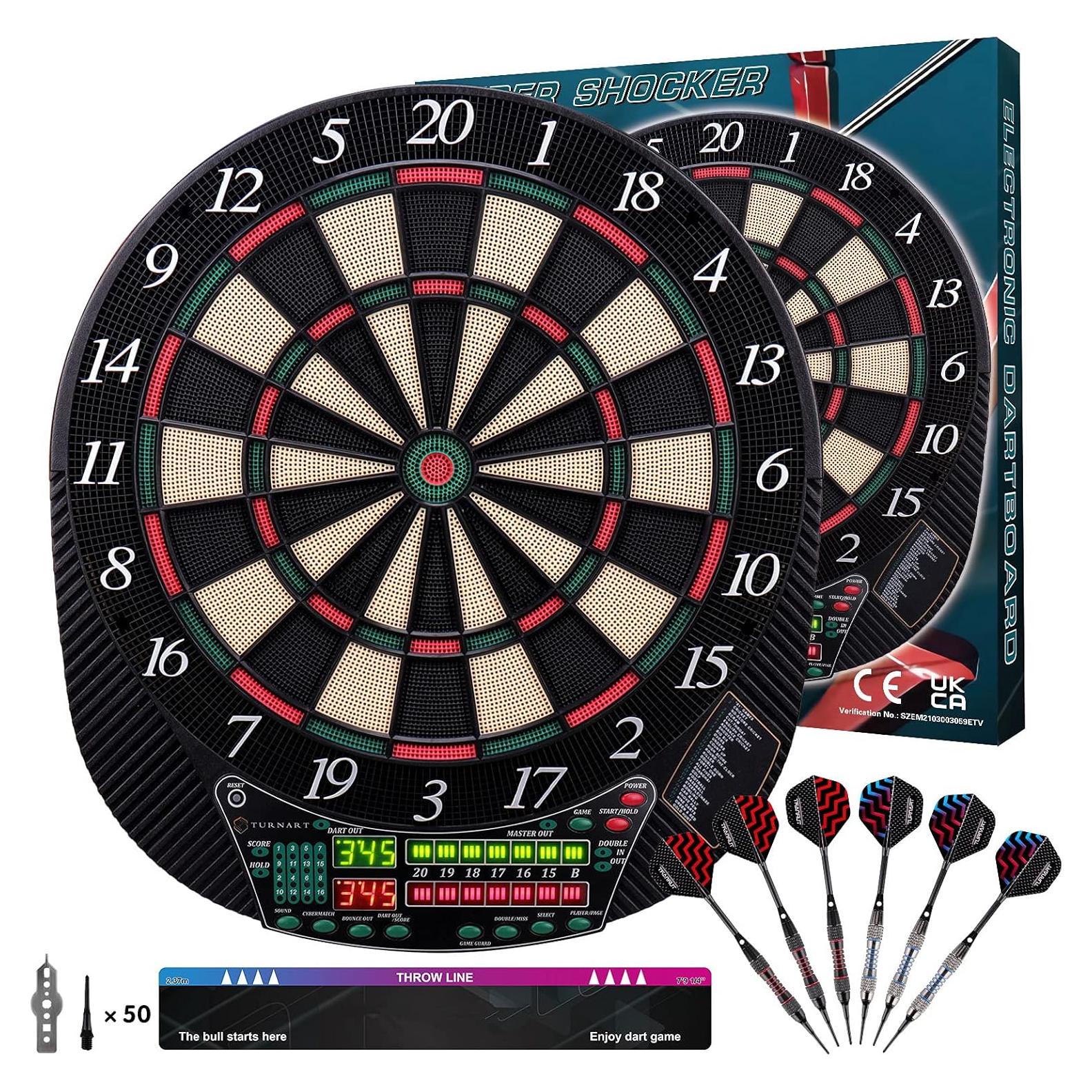 Tablero de Dardos Electrónico Turnart 34 cm - 16 Jugadores