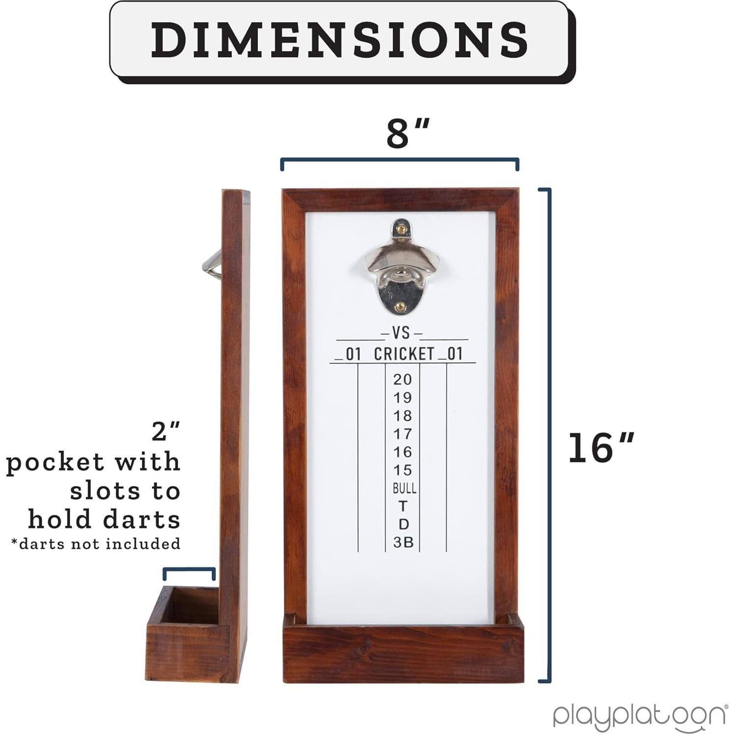 Tablero de Puntuación de Dardos Play Platoon Madera 20x40 cm