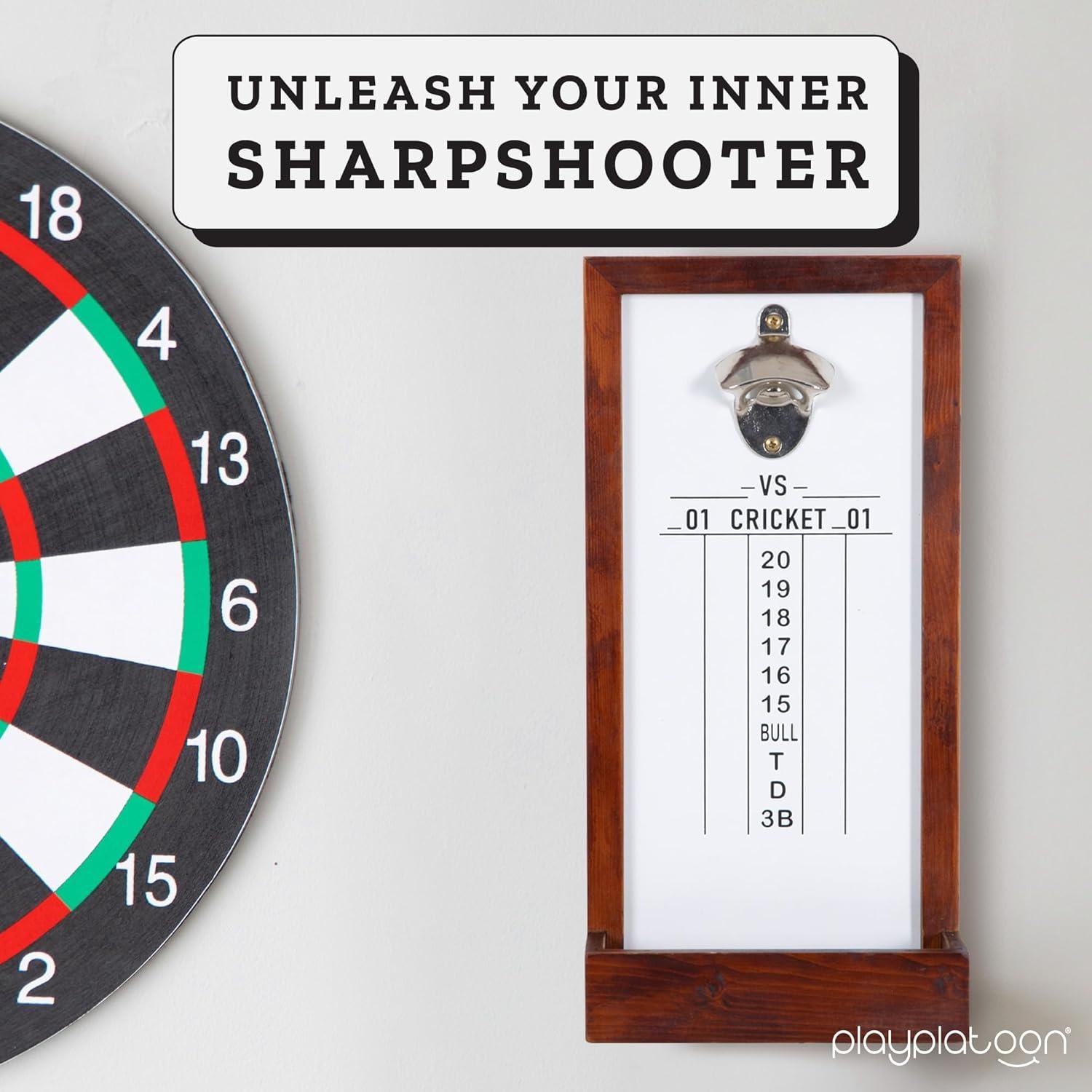 Tablero de Puntuación de Dardos Play Platoon Madera 20x40 cm