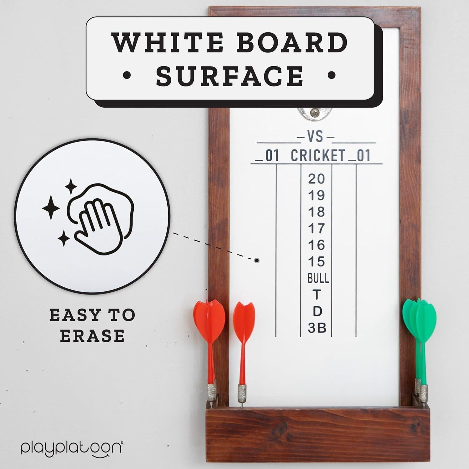 Tablero de Puntuación de Dardos Play Platoon Madera 20x40 cm